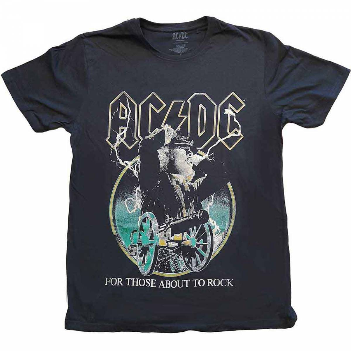 【予約商品】AC/DC ユニセックスTシャツ: For Those About To Rock Yellow Outlines