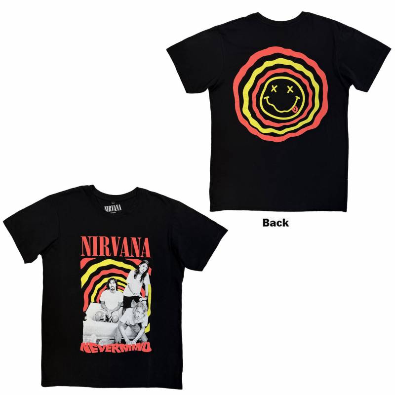 【予約商品】NIRVANA Unisex Premium Carbon バンドTシャツ: Nevermind Bath Tub (Black) (Back Print)