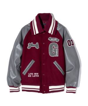 【予約商品】glamb(グラム) GB0424/JKT04 : GB Letterman Jacket / ジービーレターマンジャケット - Wine