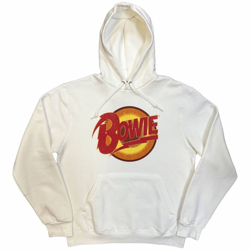 【予約商品】DAVID BOWIE Unisex Pullover Hoodie: Vintage Diamond Dogs Logo (White)