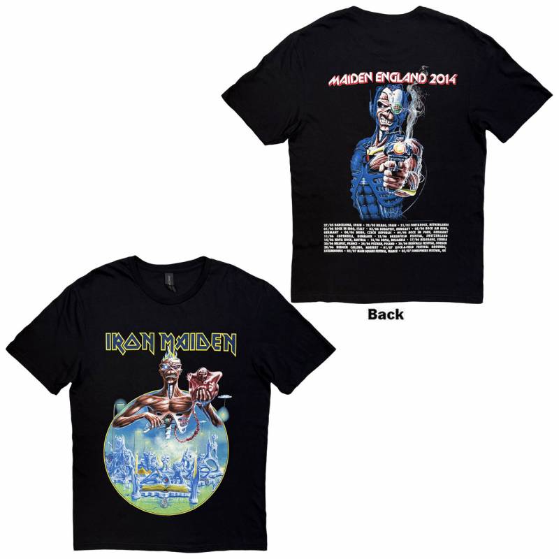 【予約商品】IRON MAIDEN バンドTシャツ ユニセックス: England 2014 Tour (Black) (Back Print)