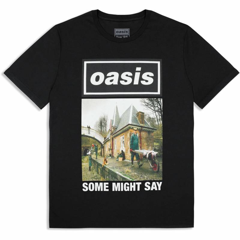 【予約商品】OASIS バンドTシャツ ユニセックス: Some Might Say Single Cover (Black) (Ex-Tour)