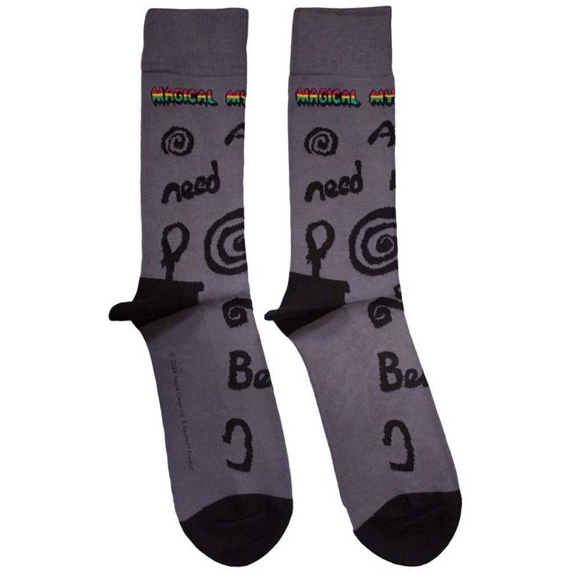 【予約商品】THE BEATLES Unisex Ankle Socks: Magical Mystery Tour All You Need Is Love (Charcoal Grey)