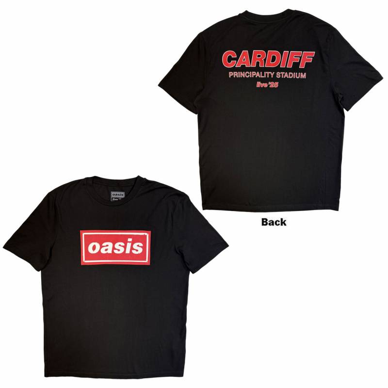 【予約商品】OASIS バンドTシャツ ユニセックス: Cardiff City Pop Up (Black) (Back Print & Ex-Tour)