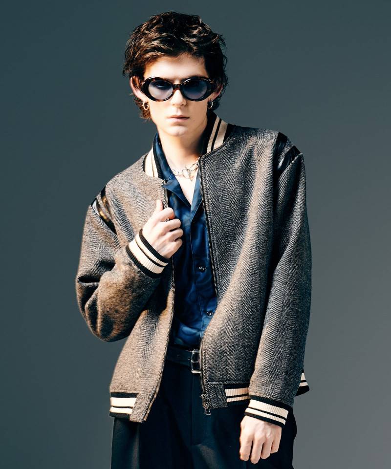 【予約商品】glamb(グラム)Bowler Stadium Jumper / ボウラースタジアムジャンパー - Gray