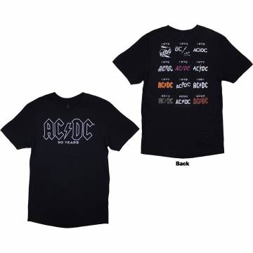 【予約商品】AC/DC バンドTシャツ ユニセックス: History Logo (Black) (Back Print) - BLACK