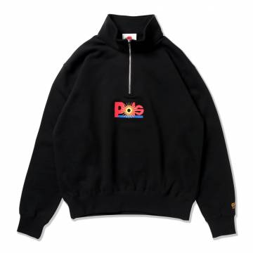 【予約商品】PUNK DRUNKERS (パンクドランカーズ) バナナハーフジップトレーナー - BLACK