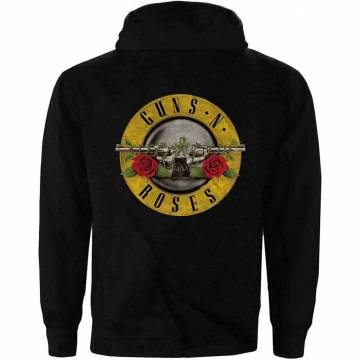 【予約商品】GUNS N' ROSES Unisex Zipped Hoodie: Classic Logo (Back Print)