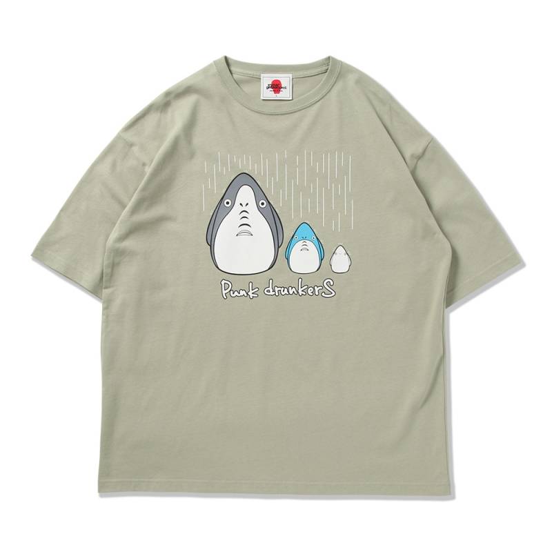 【予約商品】PUNK DRUNKERS (パンク・ドランカーズ) 鮫人たちBIG.TEE - S.GREEN