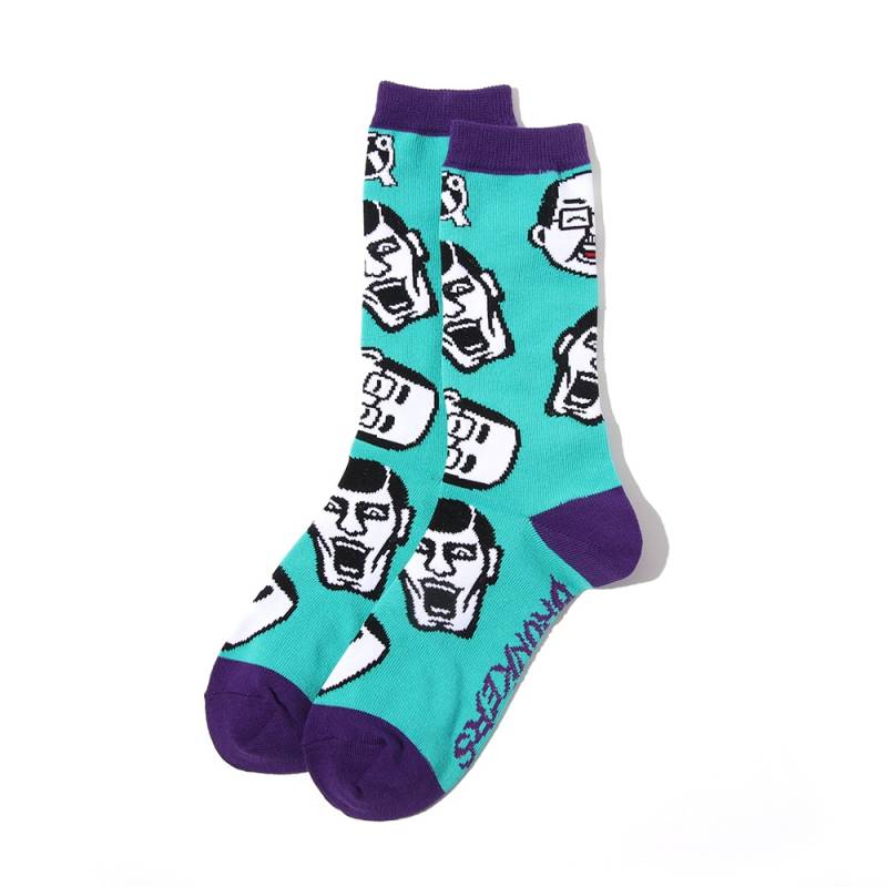 【予約商品】PUNK DRUNKERS (パンク・ドランカーズ) ［PDSxデハラユキノリ］サトシとアイツ靴下 - A.GREEN