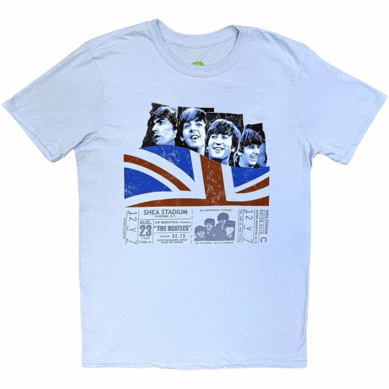【予約商品】THE BEATLES バンドTシャツ ユニセックス: Shea Stadium (Light Blue)