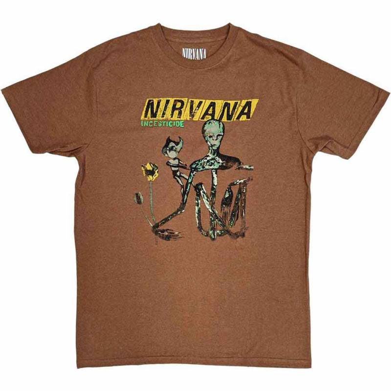 【予約商品】NIRVANA バンドTシャツ ユニセックス: Incesticide (Brown)