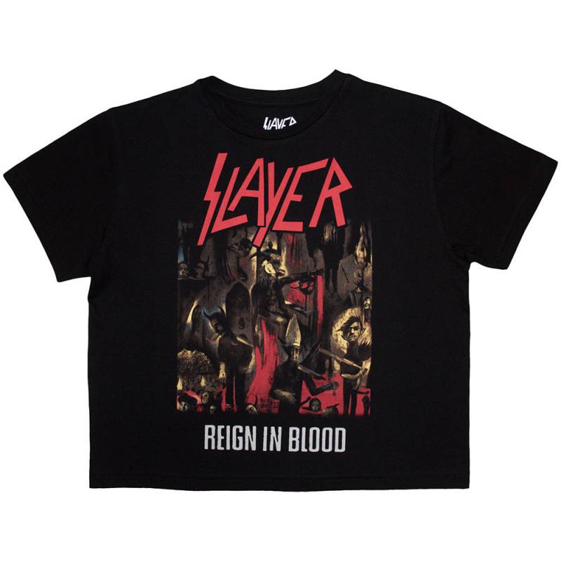 SLAYER Ladies Crop Top: Reign In Blood (Black)