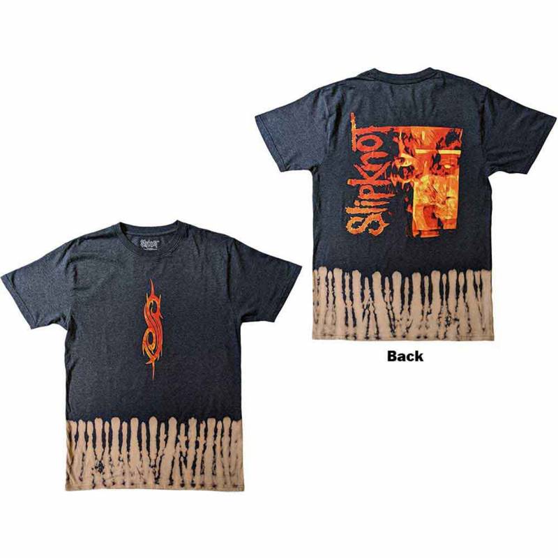 【予約商品】SLIPKNOT バンドTシャツ ユニセックス: The End, So Far Tribal S Bleach (Black) (Back Print & Wash Collection)