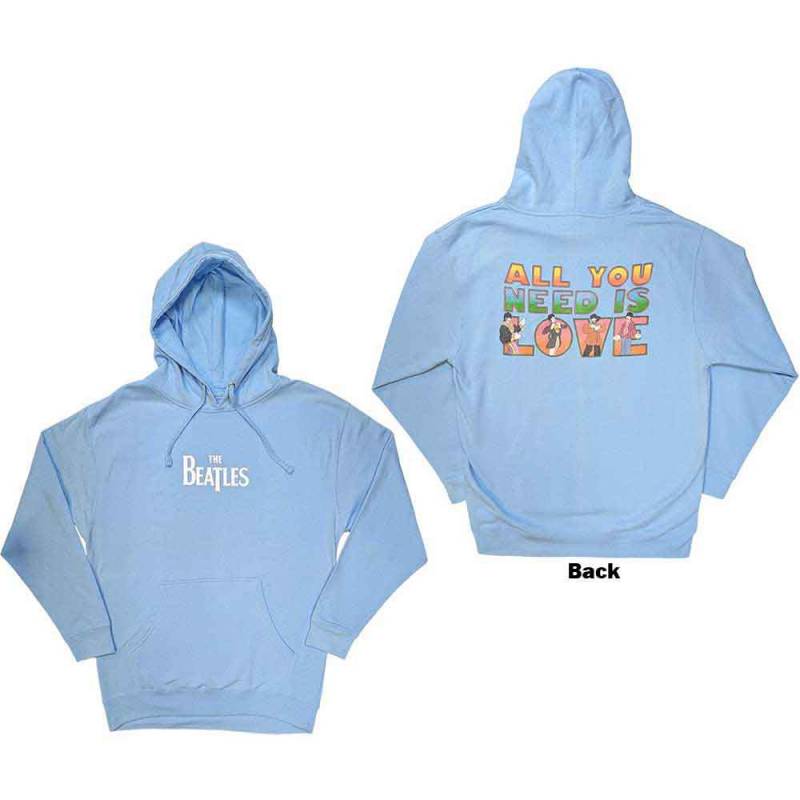 【予約商品】THE BEATLES Unisex Pullover Hoodie: All You Need Is Love (Light Blue) (Back Print)