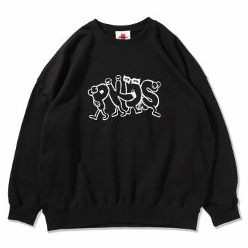 【予約商品】PUNK DRUNKERS (パンクドランカーズ)PKDSロゴBIGトレーナー - BLACK