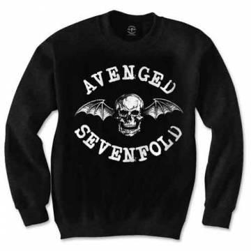 【予約商品】AVENGED SEVENFOLD Unisex Sweatshirt: Death Bat (Black) - BLACK