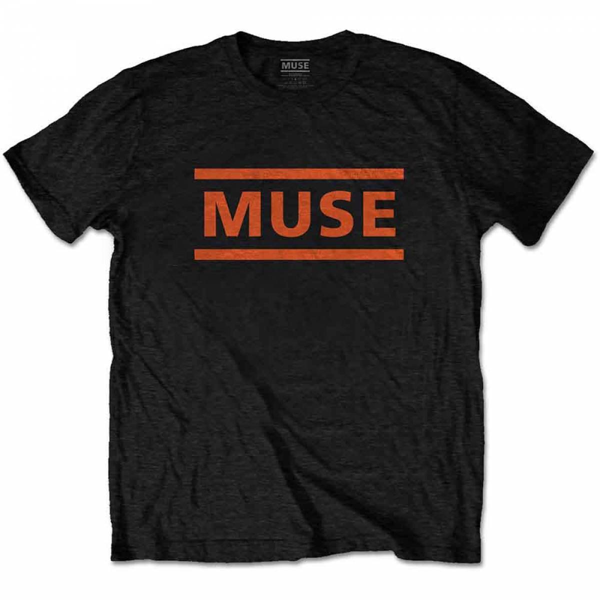 【予約商品】MUSE バンドTシャツ ユニセックス: Orange Logo (Black) - BLACK