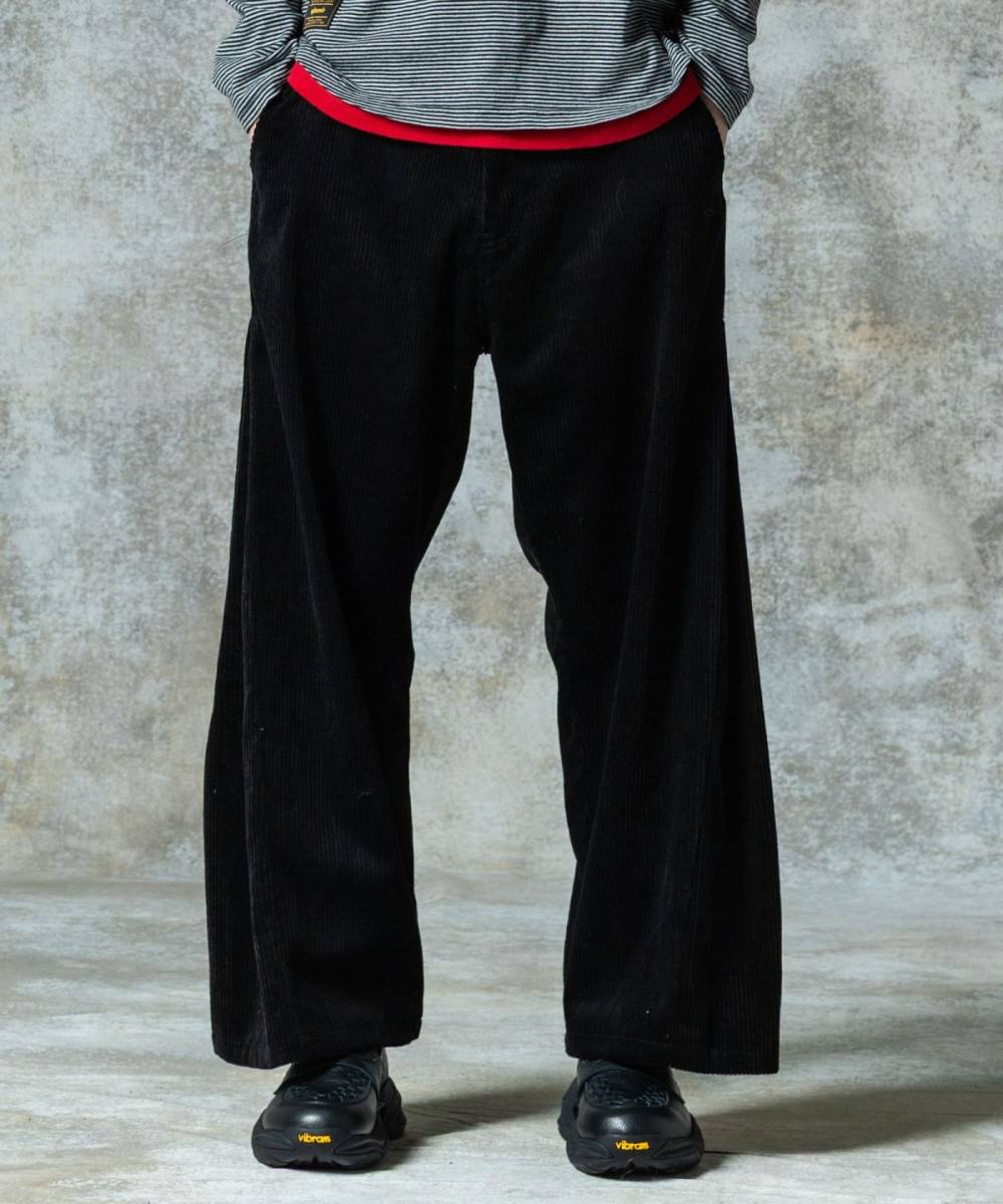 【予約商品】glamb(グラム)B0325/P10 : Overflow Corduroy Pants / オーバーフロウコーデュロイパンツ - Black