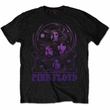 【予約商品】PINK FLOYD バンドTシャツ ユニセックス: Purple Swirl (Black) - BLACK