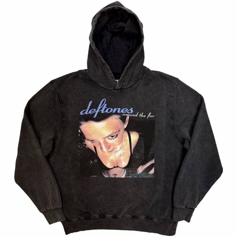 【予約商品】DEFTONES Unisex Stone Wash Pullover Hoodie: Around The Fur (Charcoal Grey)