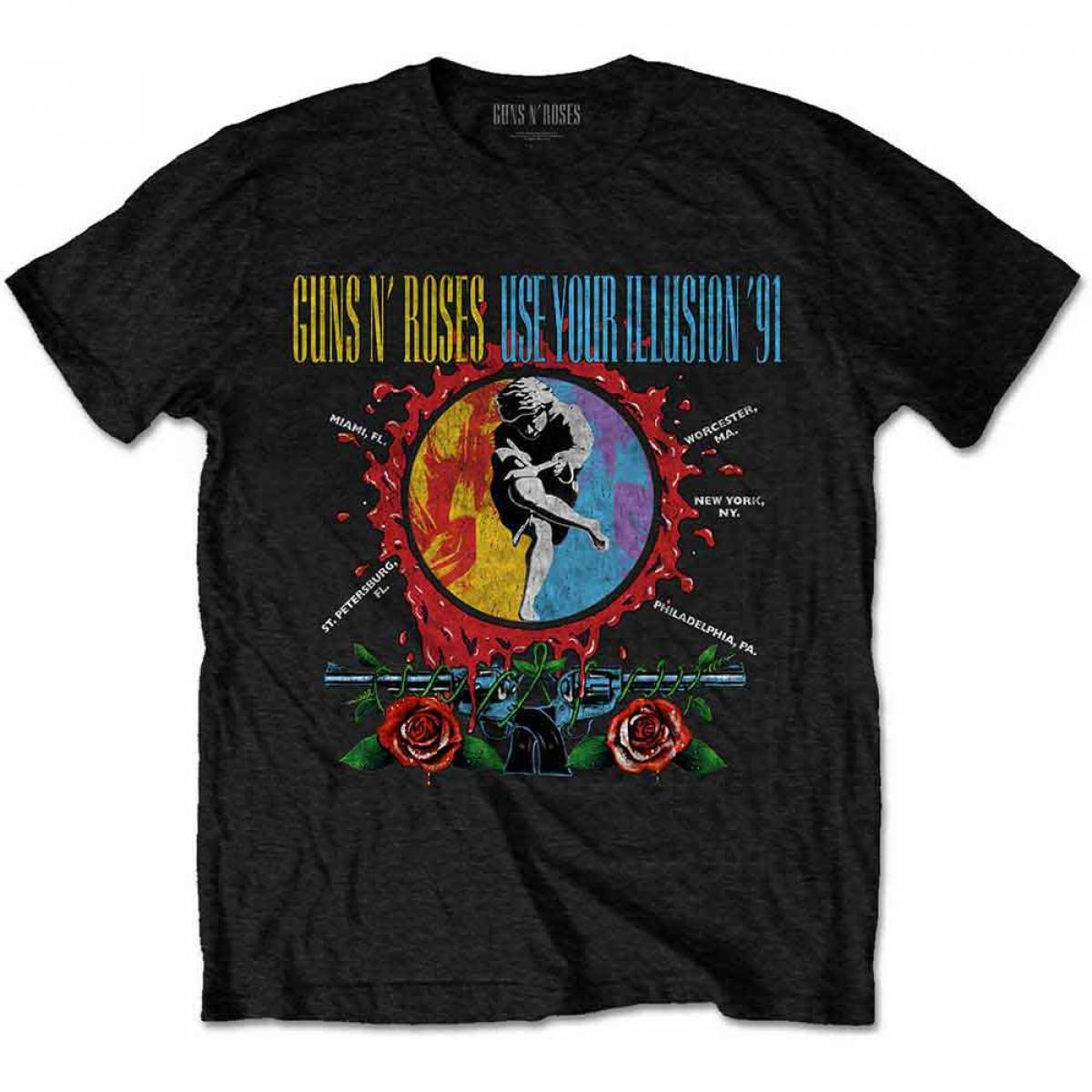 【予約商品】GUNS N' ROSES ユニセックスTシャツ: Use Your Illusion Circle Splat
