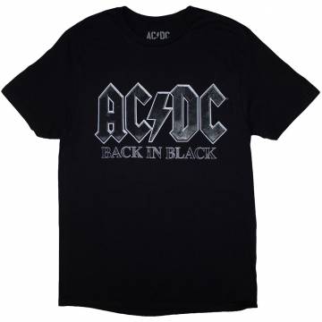 【予約商品】AC/DC バンドTシャツ ユニセックス: Back In Black PWR-UP EU Tour '24 (Black) (Back Print & Ex-Tour) - BLACK