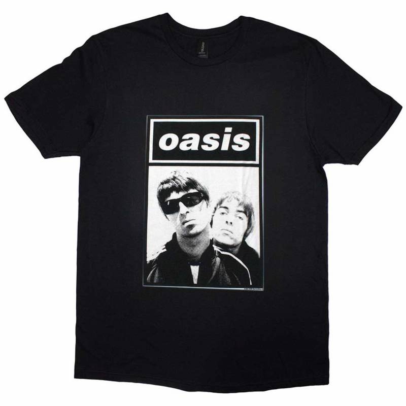【予約商品】OASIS バンドTシャツ ユニセックス: Noel & Liam Boxed Photo (Black)