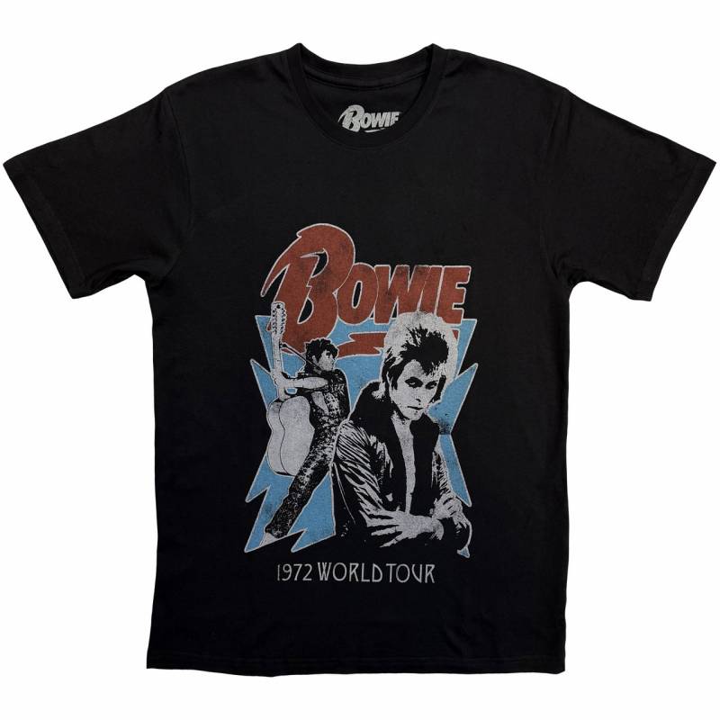 【予約商品】DAVID BOWIE バンドTシャツ ユニセックス: 1972 World Tour (Black)