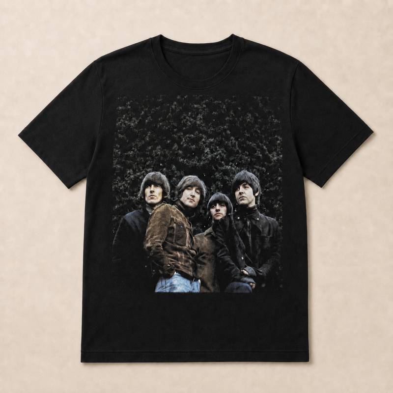 【予約商品】The Beatles バンドTシャツ ユニセックス: Rubber Soul Photo (Black)