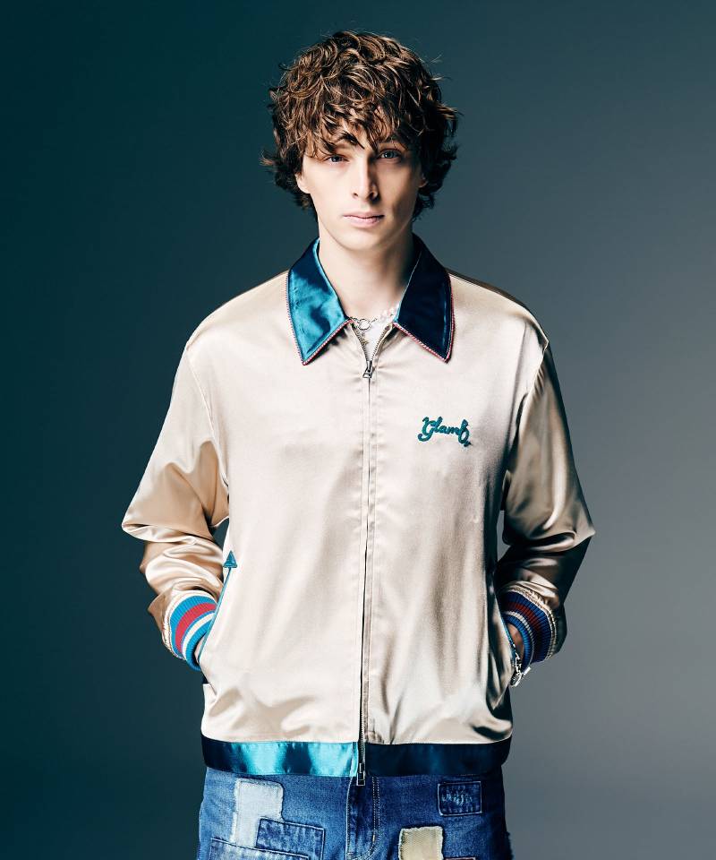 【予約商品】glamb(グラム) Short Satin Jacket / ショートサテンジャケット - Beige