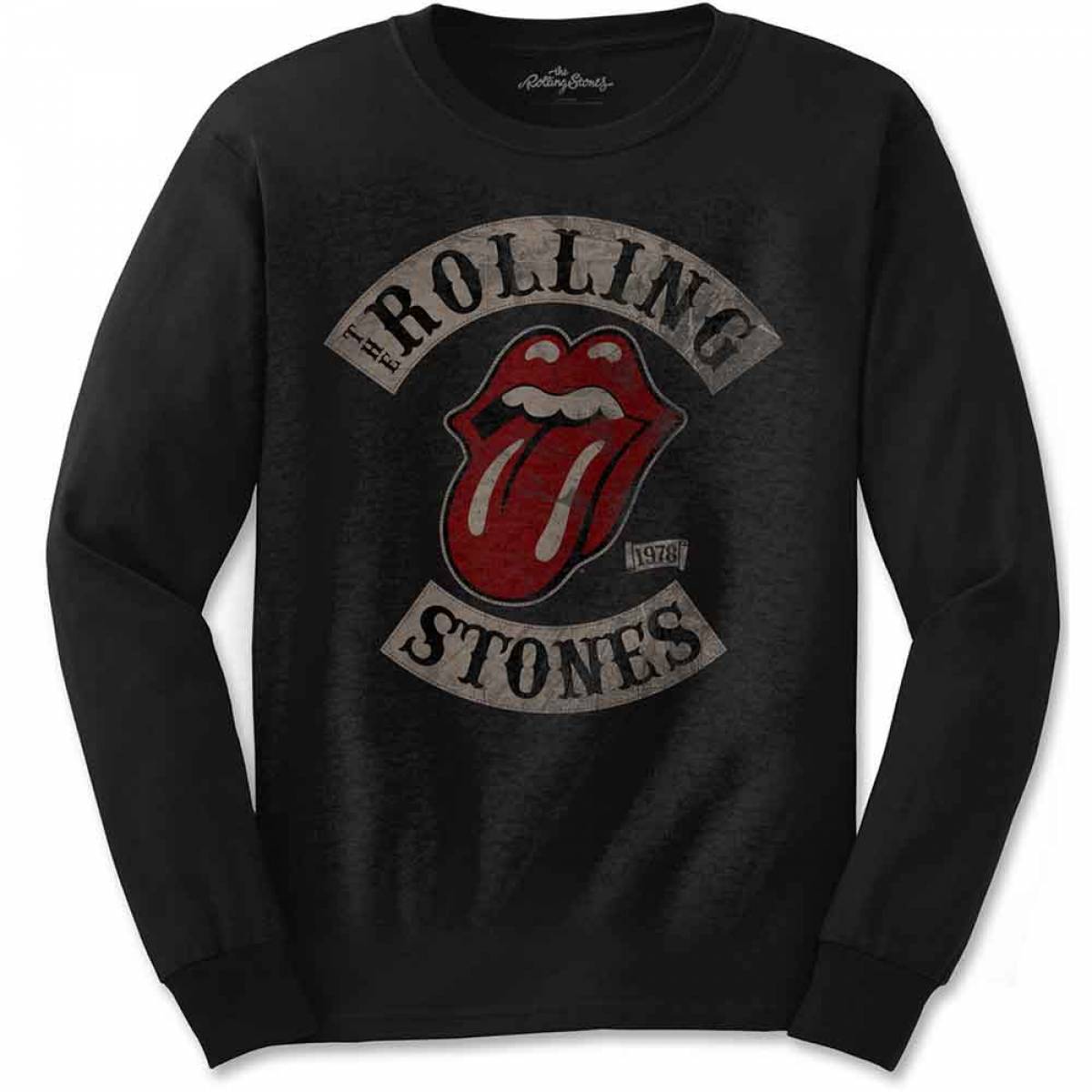 【予約商品】THE ROLLING STONES Unisex Long Sleeve バンドTシャツ: Tour '78 (Black) - BLACK
