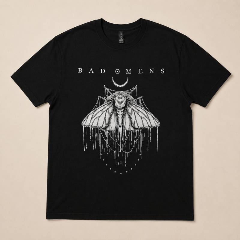 【予約商品】BAD OMENS バンドTシャツ ユニセックス: Moth (Black)