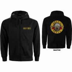 【予約商品】GUNS N' ROSES Unisex Zipped Hoodie: Classic Logo (Black) (Back Print)