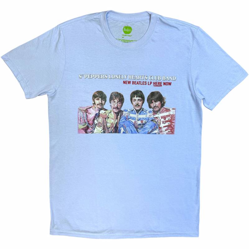 【予約商品】THE BEATLES バンドTシャツ ユニセックス: LP Here Now (Light Blue)