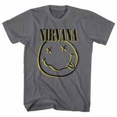 【予約商品】NIRVANA バンドTシャツ ユニセックス: Inverse Happy Face (Charcoal Grey)