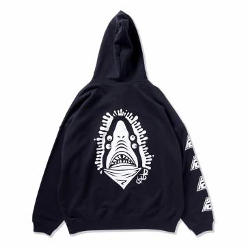 PUNK DRUNKERS (パンクドランカーズ) 鮫人出没注意BIG.ZIPパーカ PUNK DRUNKERS (パンクドランカーズ) 鮫人出没注意BIG.ZIPパーカ