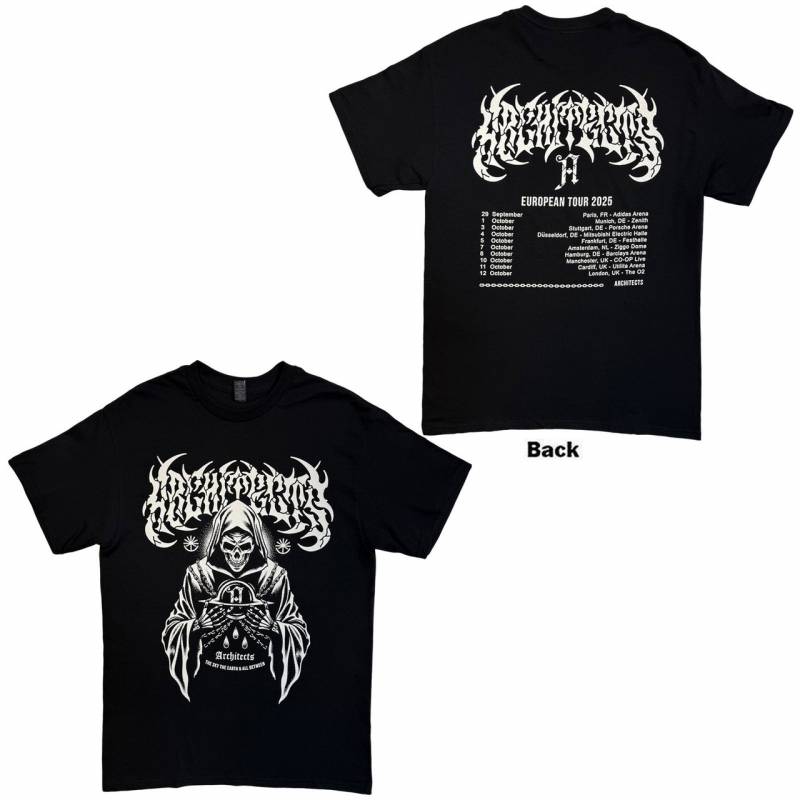 ARCHITECTS バンドTシャツ ユニセックス: TSTE & AB Skeleton EU Tour 25 (Back Print) (Ex-Tour)