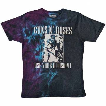 【予約商品】GUNS N' ROSES バンドTシャツ ユニセックス: Use Your Illusion Monochrome (Blue) (Wash Collection) - BLUE