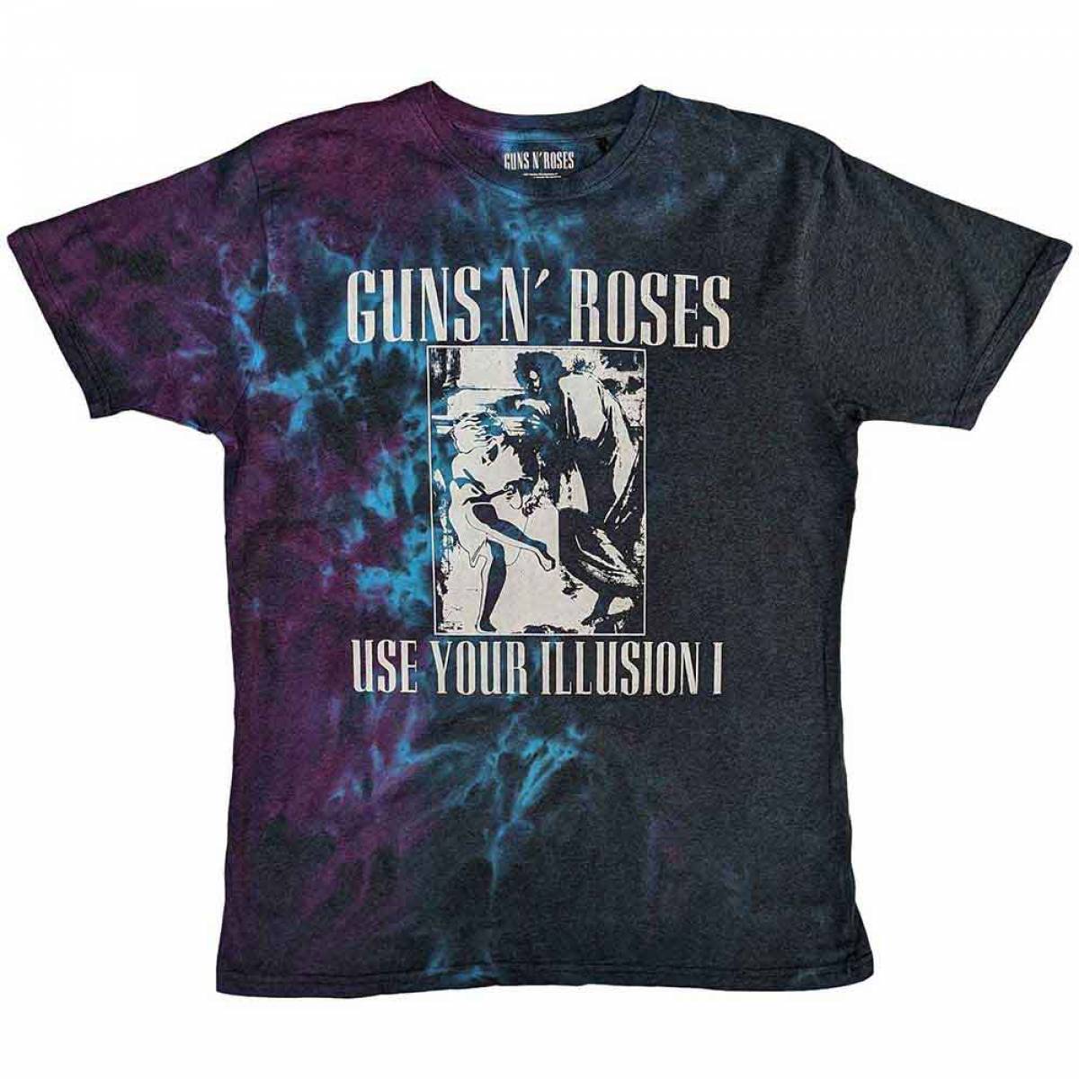 【予約商品】GUNS N' ROSES バンドTシャツ ユニセックス: Use Your Illusion Monochrome (Blue) (Wash Collection) - BLUE