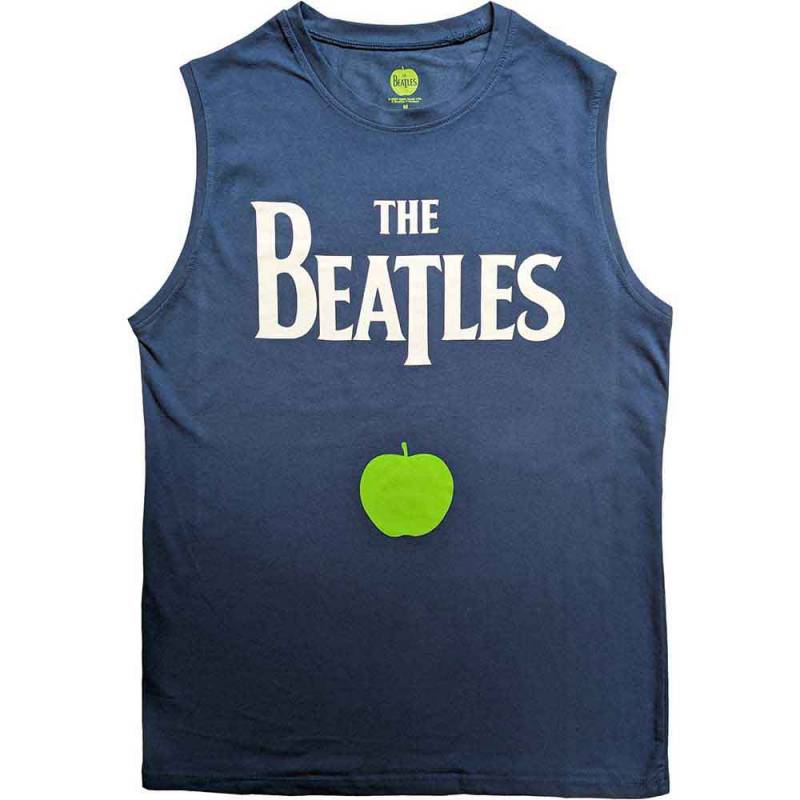 【予約商品】THE BEATLES Unisex Tank バンドTシャツ: Drop T Logo & Apple (Denim Blue)