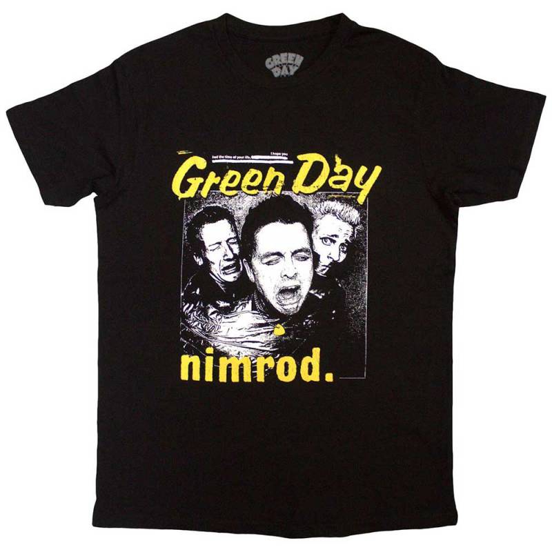 【予約商品】GREEN DAY バンドTシャツ ユニセックス: Yellow Pick -Nimrod (Black) - BLACK
