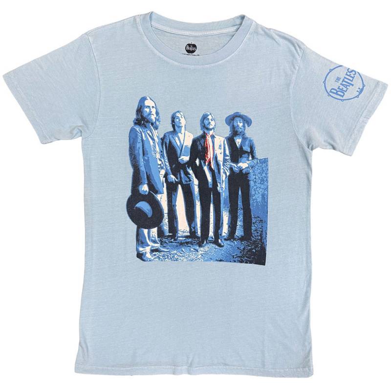 【予約商品】THE BEATLES バンドTシャツ ユニセックス: Hat in Hand (Blue)
