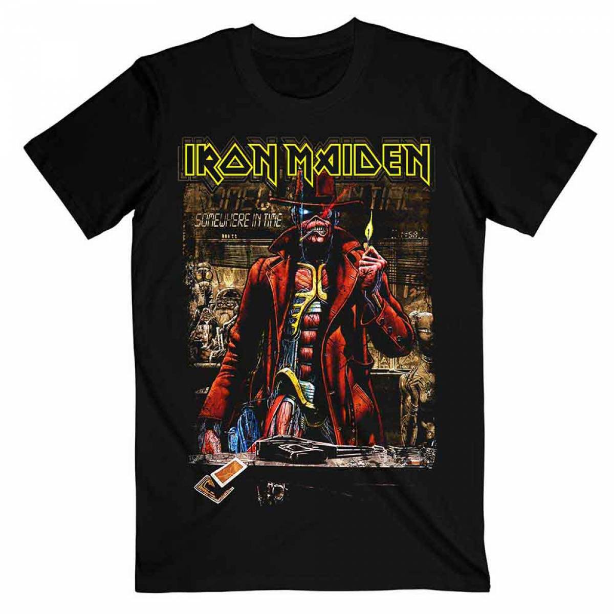 【予約商品】IRON MAIDEN バンドTシャツ ユニセックス: Stranger Sepia - BLACK