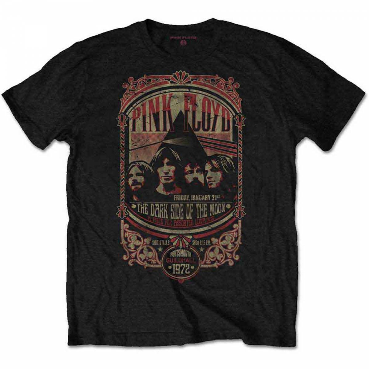 【予約商品】PINK FLOYD バンドTシャツ ユニセックス: Portsmouth 1972 (Black) - BLACK