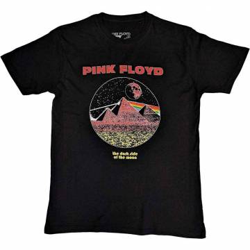【予約商品】PINK FLOYD バンドTシャツ ユニセックス: Vintage Pyramids (Black) - BLACK