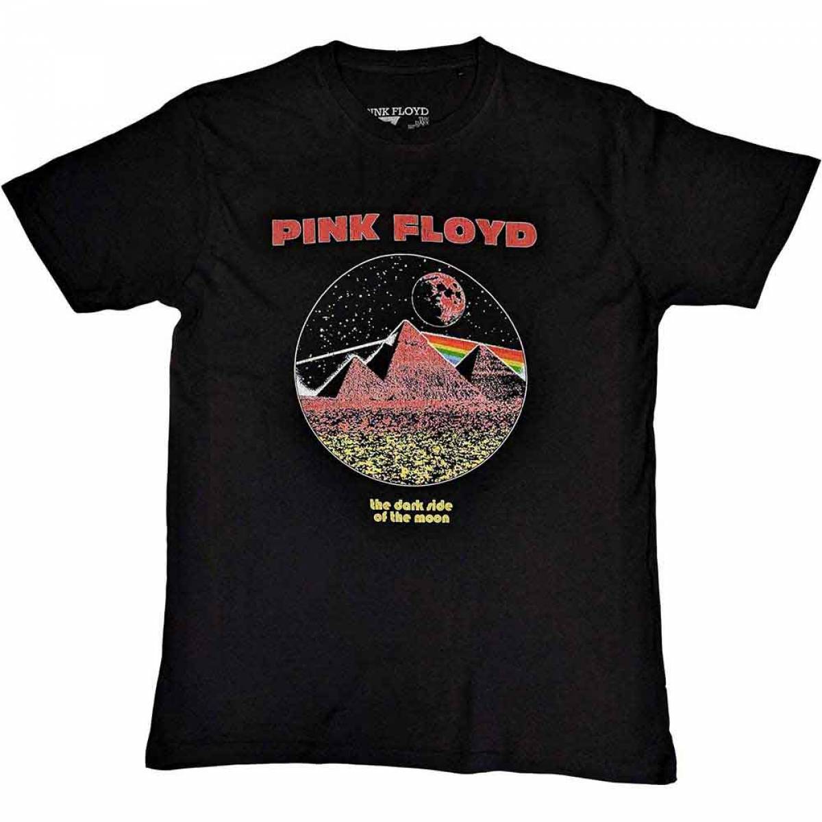 【予約商品】PINK FLOYD バンドTシャツ ユニセックス: Vintage Pyramids (Black) - BLACK