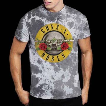 【予約商品】GUNS N' ROSES バンドTシャツ ユニセックス: Classic Logo (Dip-Dye On White) (Wash Collection) - DIP-DYE ON WHITE