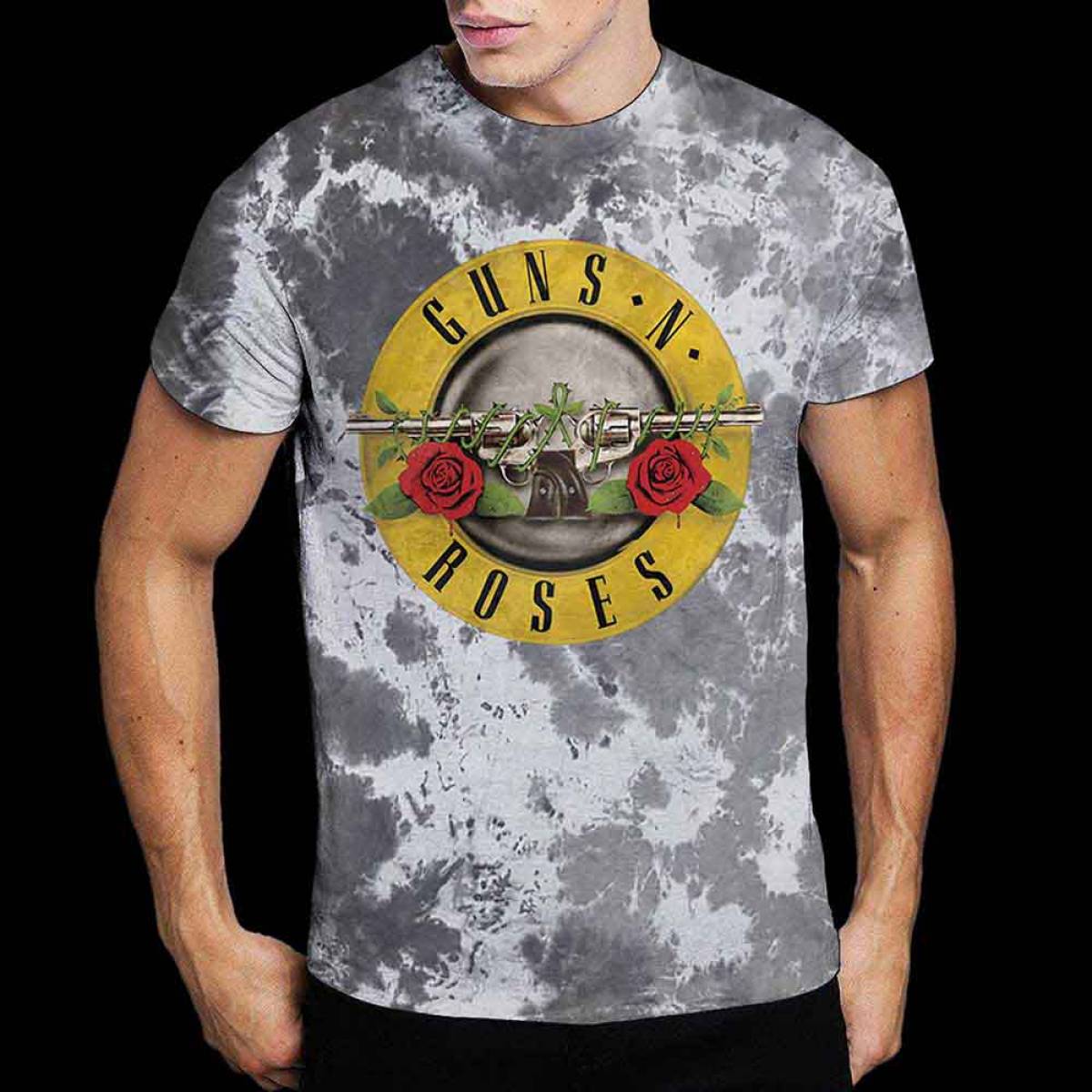 【予約商品】GUNS N' ROSES バンドTシャツ ユニセックス: Classic Logo (Dip-Dye On White) (Wash Collection) - DIP-DYE ON WHITE