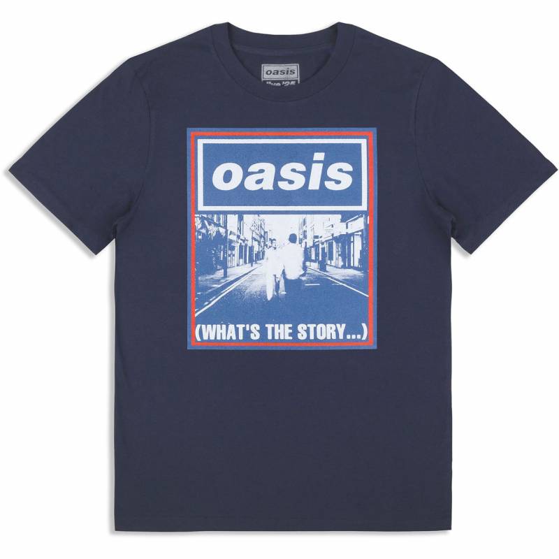 【予約商品】OASIS バンドTシャツ ユニセックス: What's The Story Blue Tone (Navy Blue) (Ex-Tour)